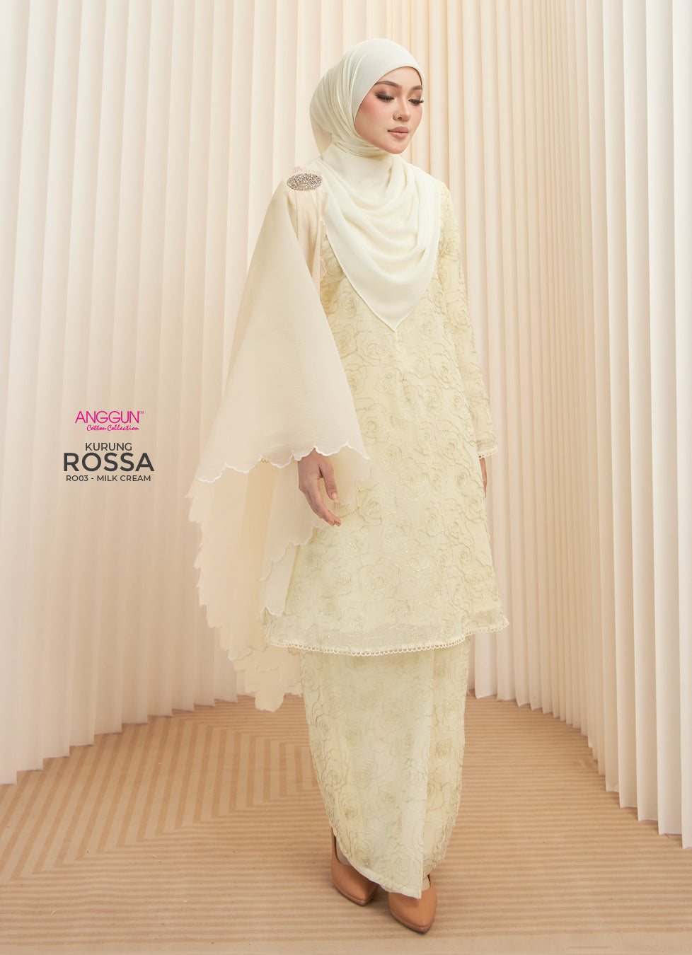 Rossa Kurung - Milk Cream