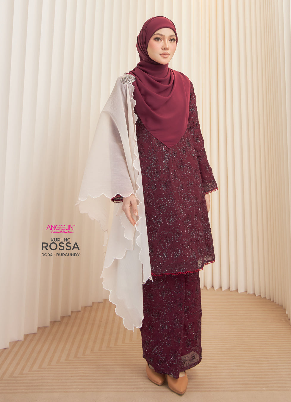 Rossa Kurung - Burgundy