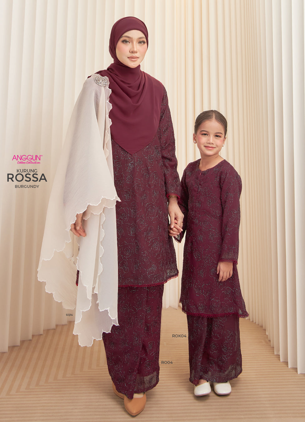 Rossa Kurung - Burgundy