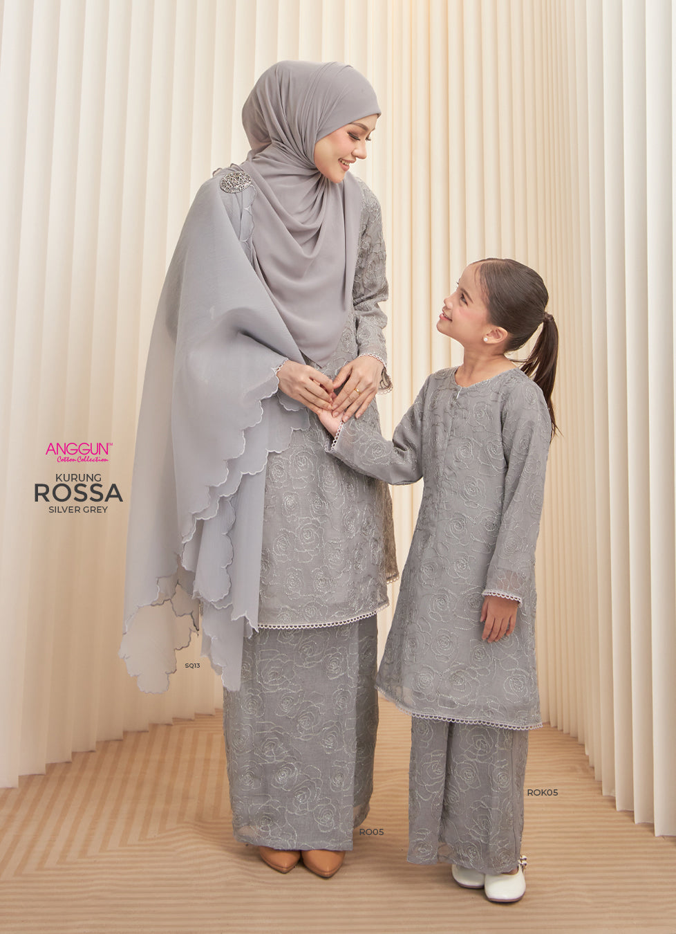 Rossa Kurung - Silver Grey