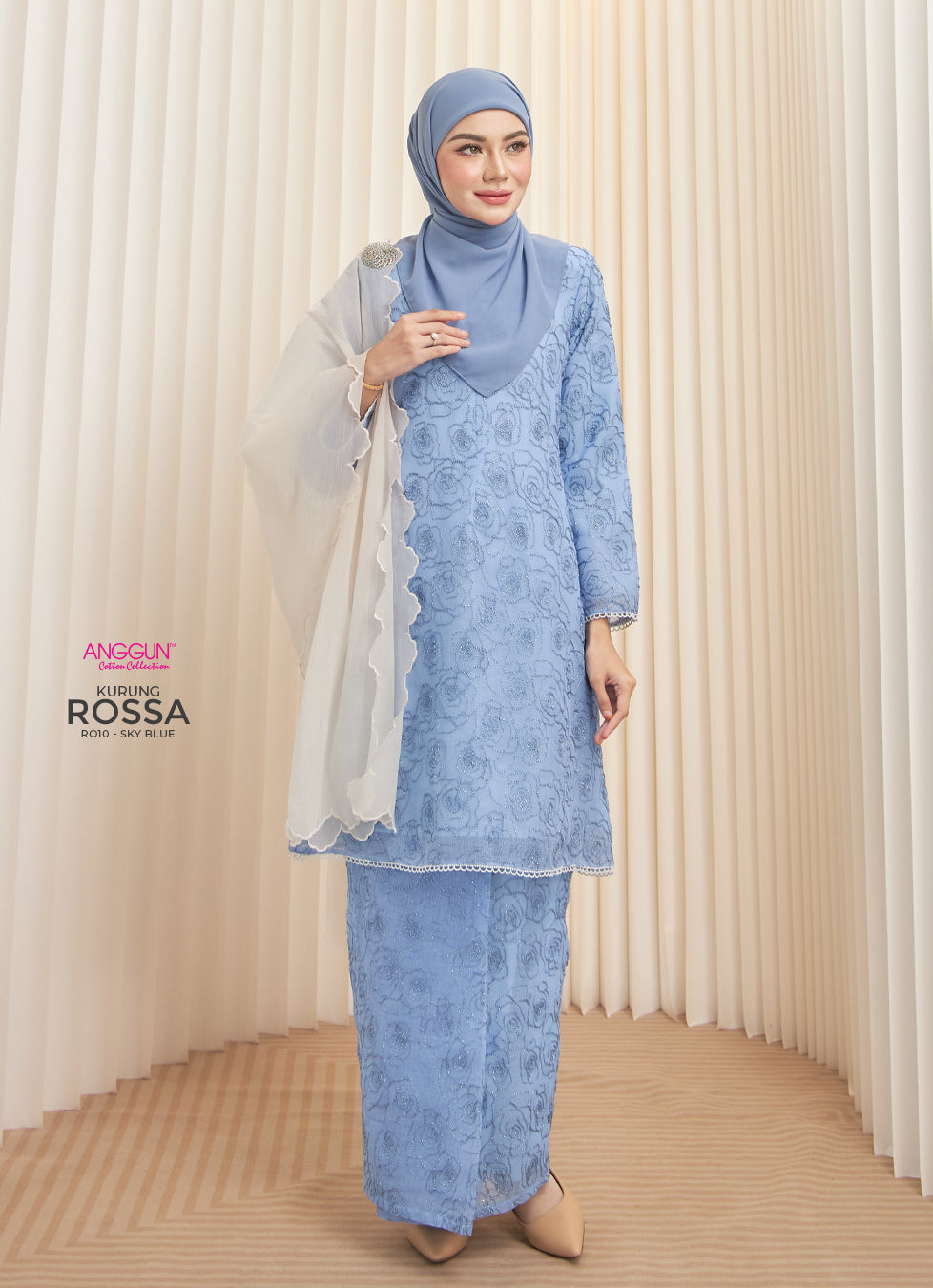 Rossa Kurung - Sky Blue