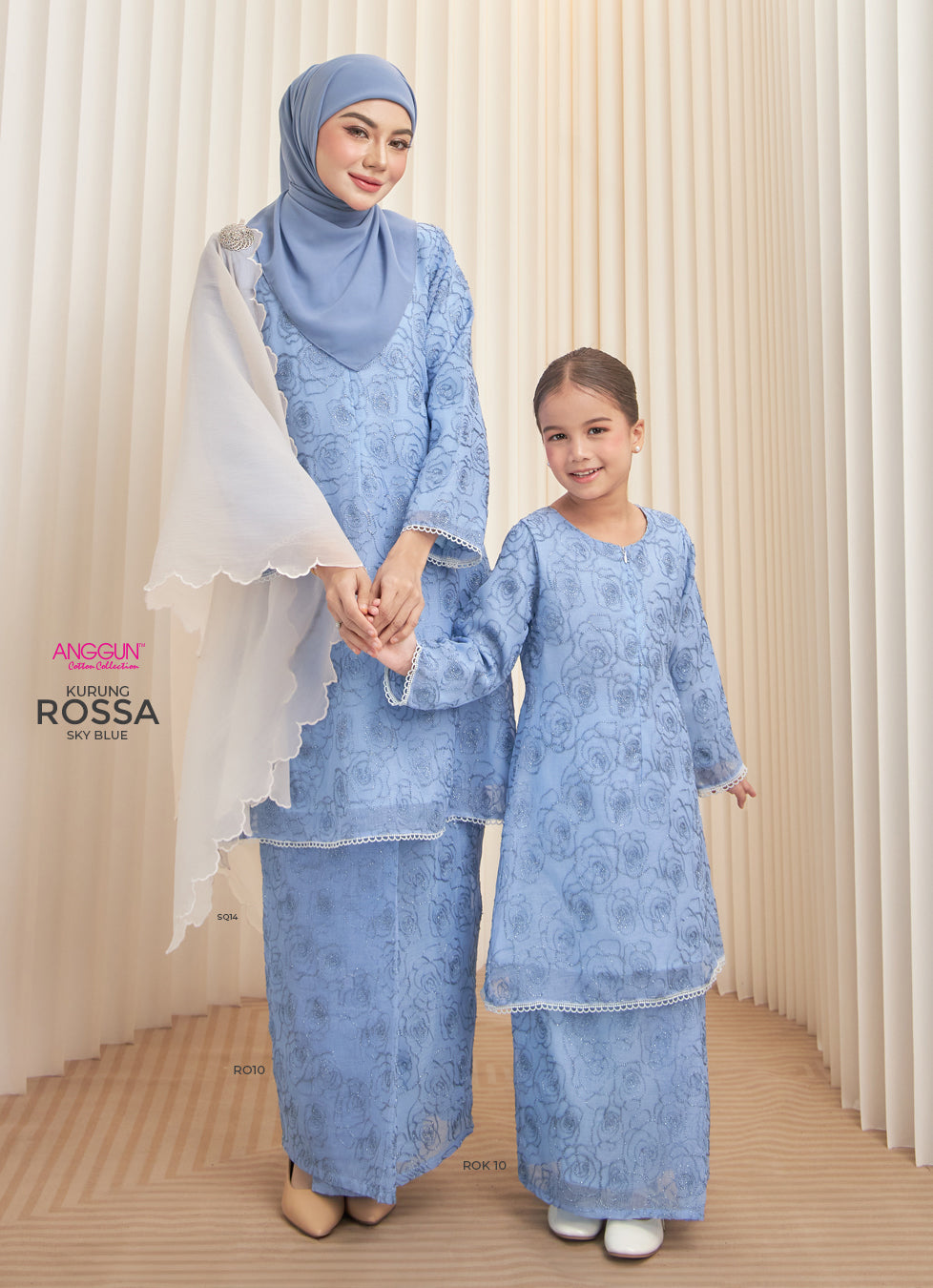 Rossa Kurung - Sky Blue