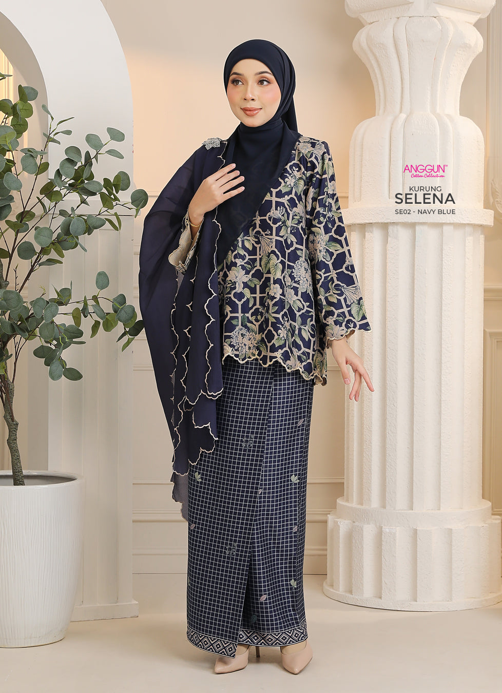 Selena Kurung - Navy Blue