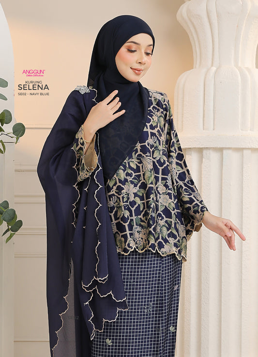 Selena Kurung - Navy Blue