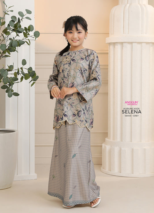 Selena Kurung Kids - Grey