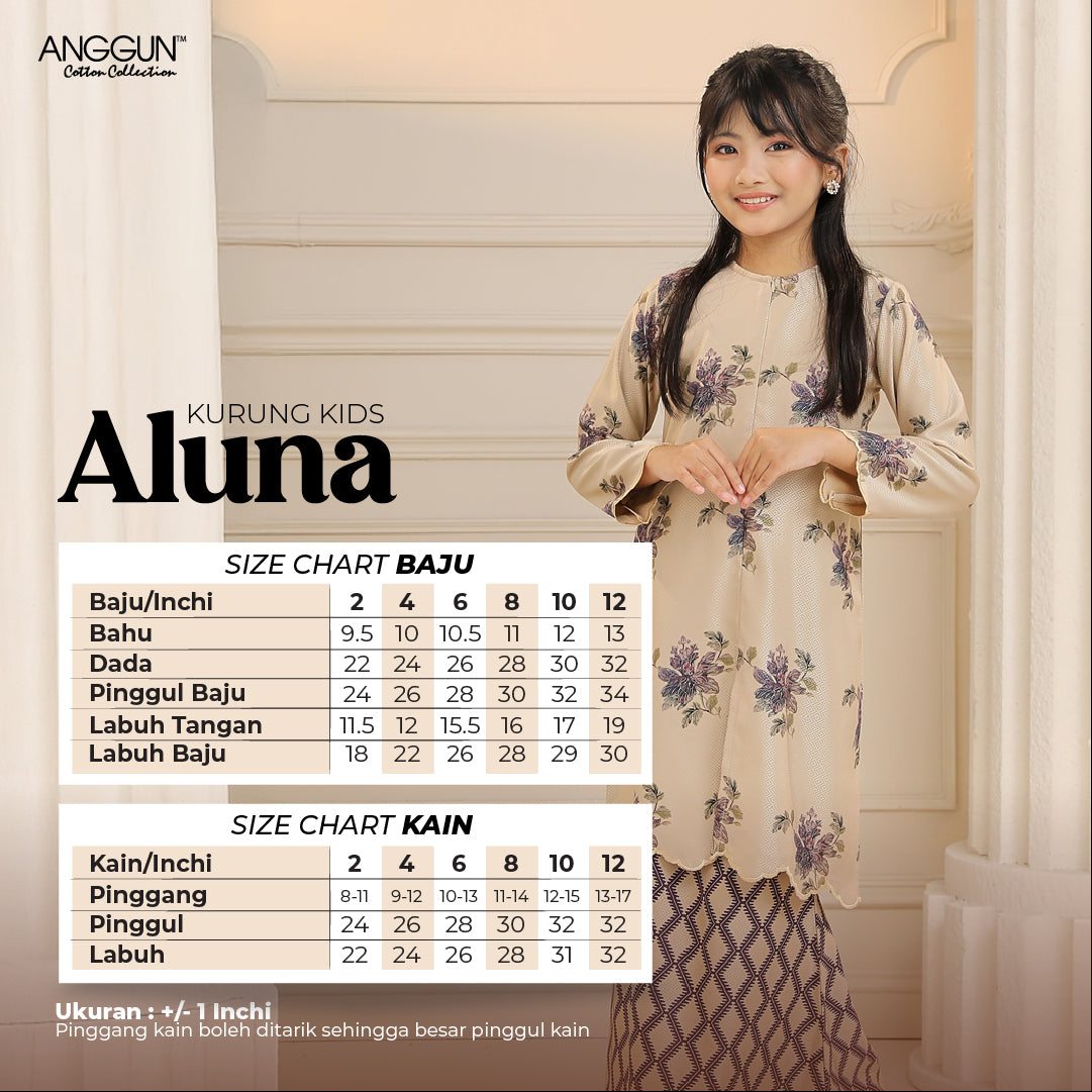 Aluna Kurung Kids - Purple