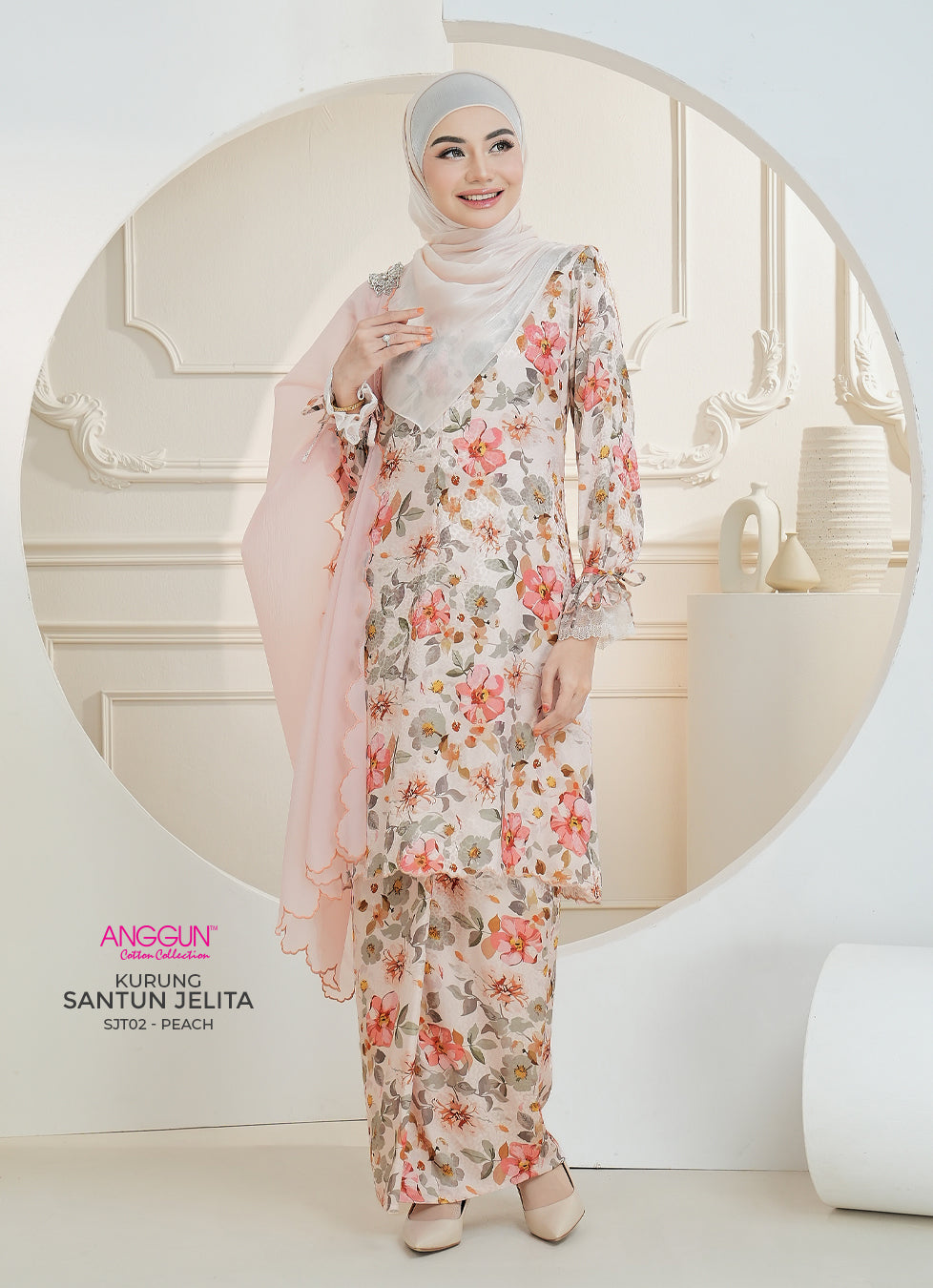 Santun Jelita Kurung - Peach