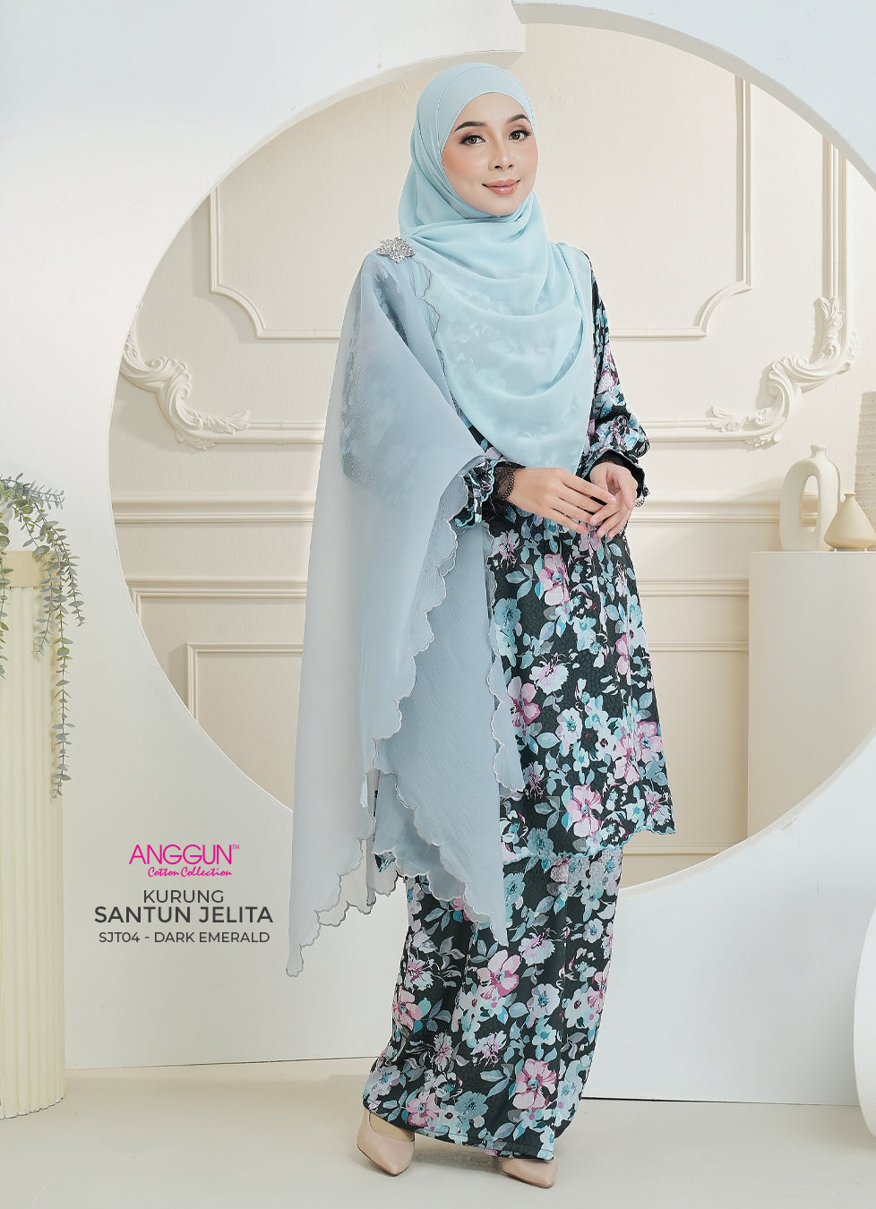 Santun Jelita Kurung - Dark Emerald