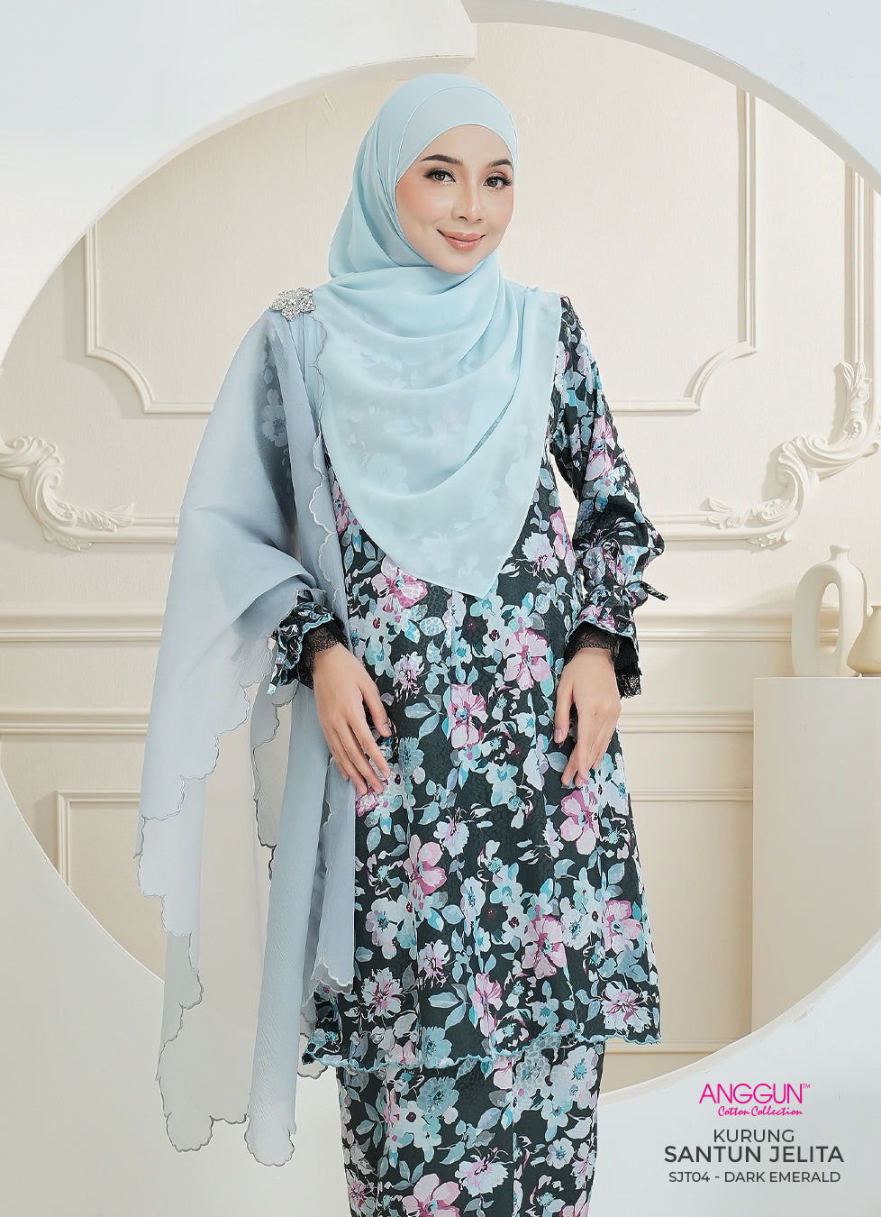 Santun Jelita Kurung - Dark Emerald