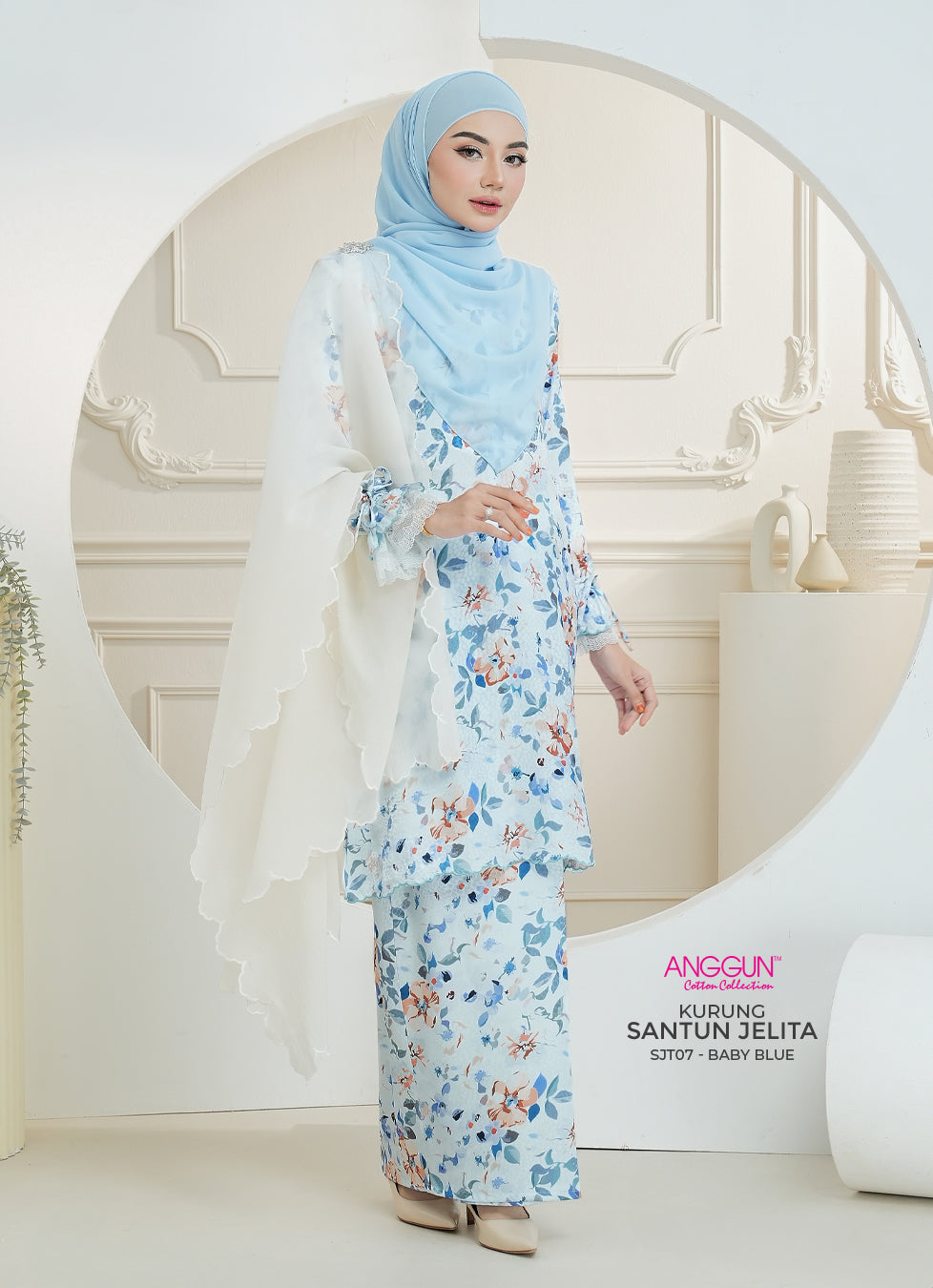 Santun Jelita Kurung - Baby Blue