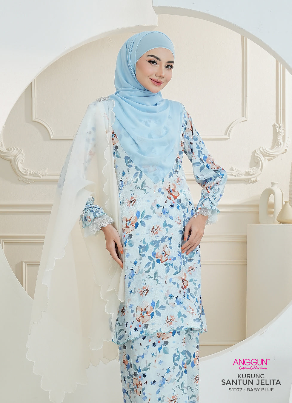 Santun Jelita Kurung - Baby Blue