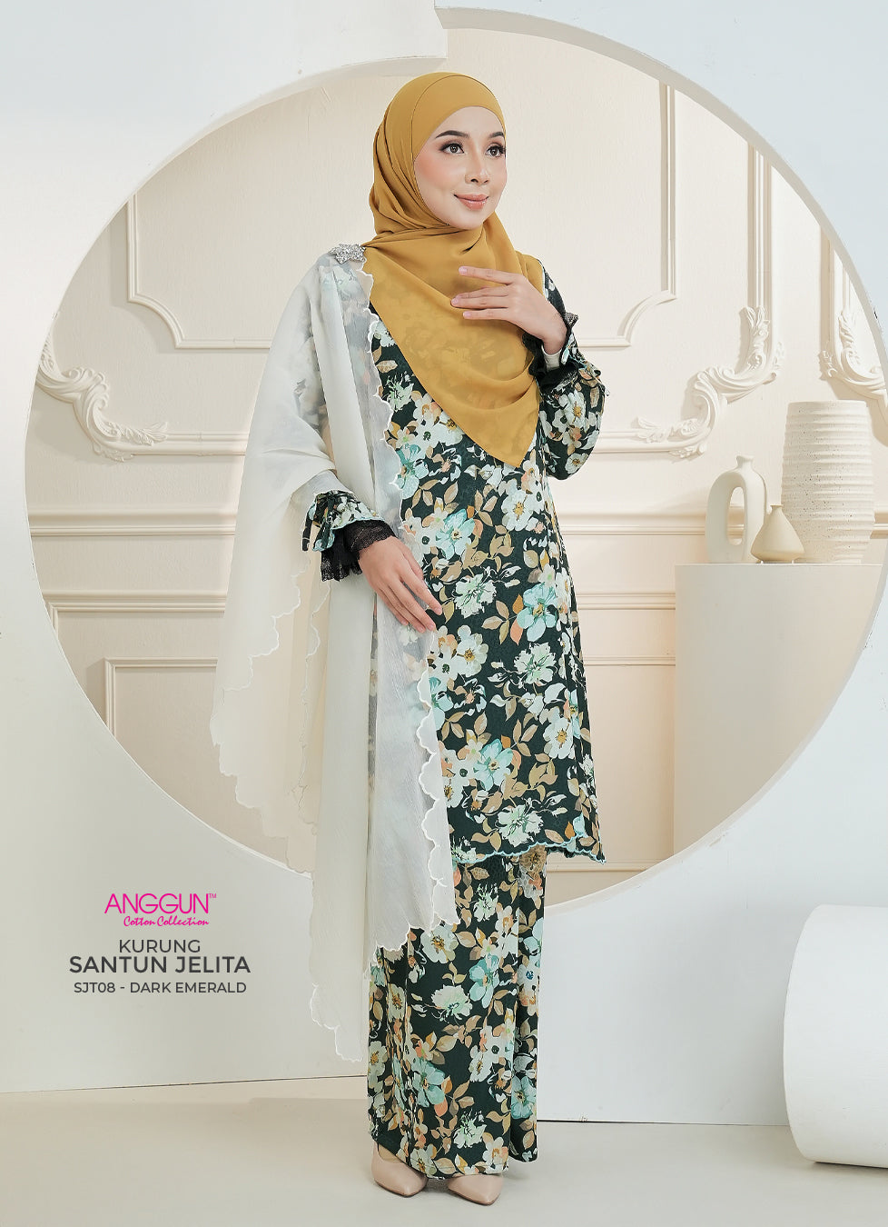 Santun Jelita Kurung - Sage Green