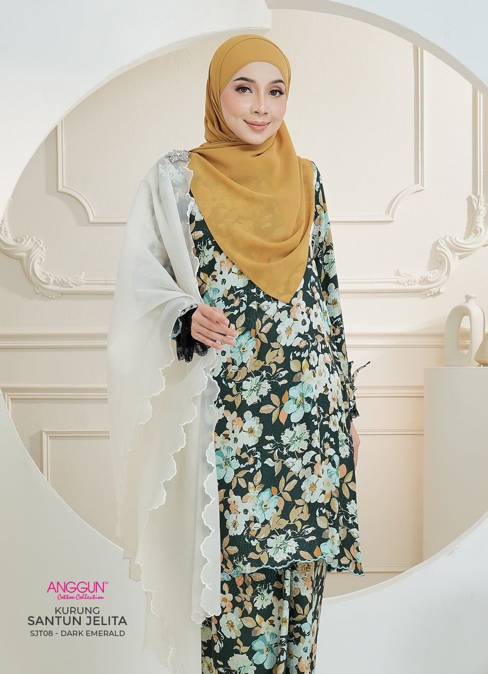 Santun Jelita Kurung - Sage Green