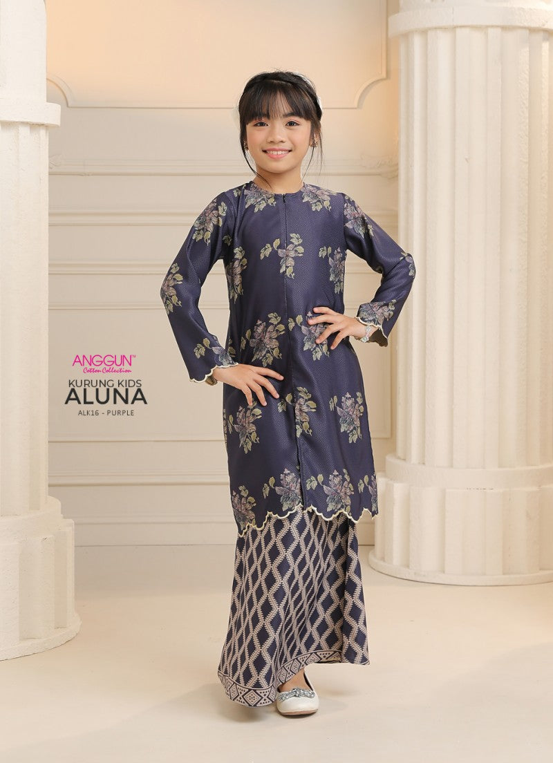 Aluna Kurung Kids - Purple