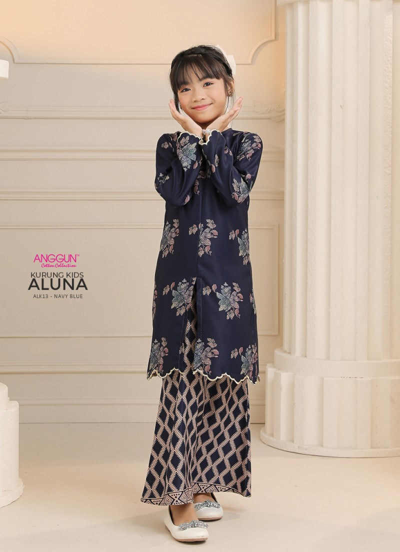 Aluna Kurung Kids - Navy Blue