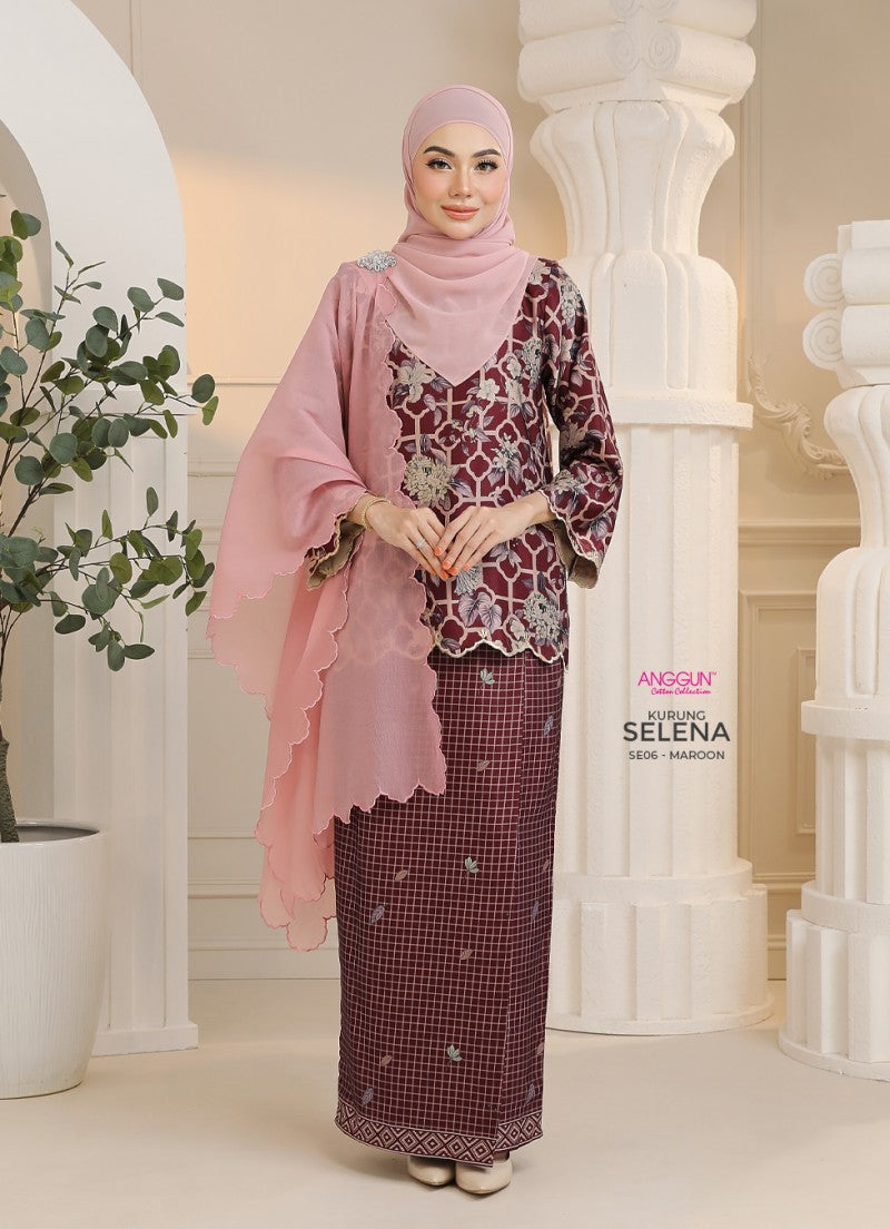 Selena Kurung - Maroon