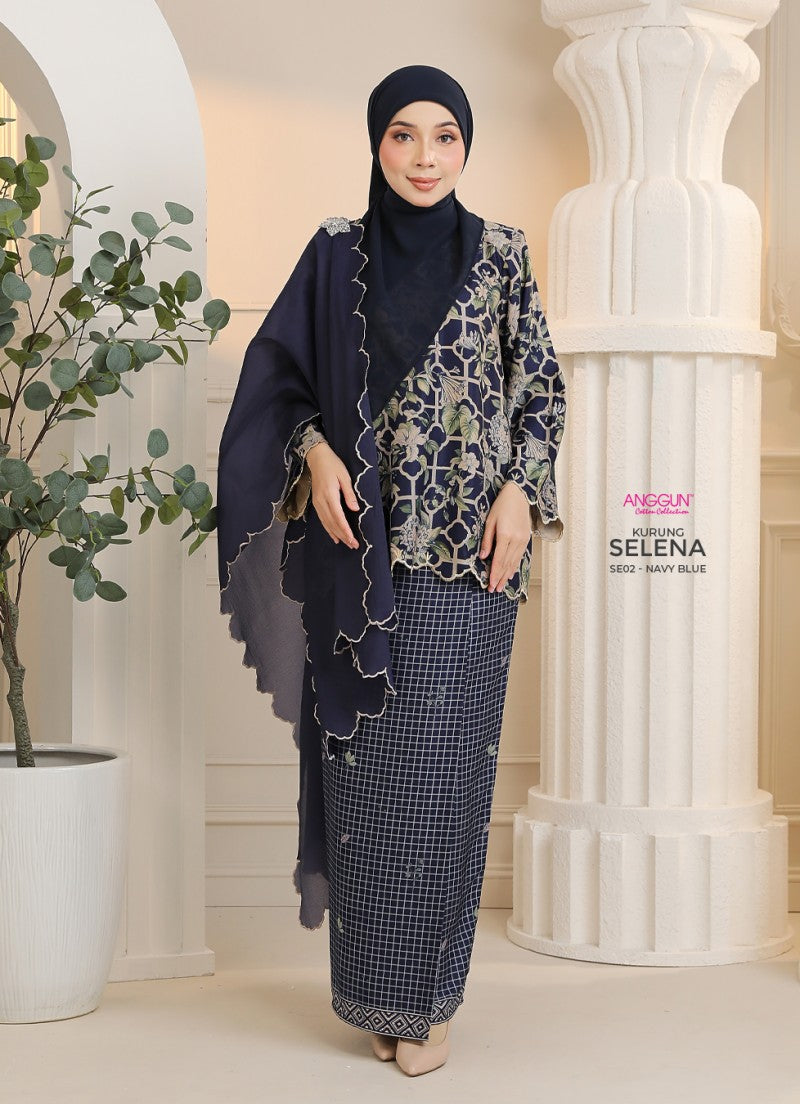 Selena Kurung - Navy Blue