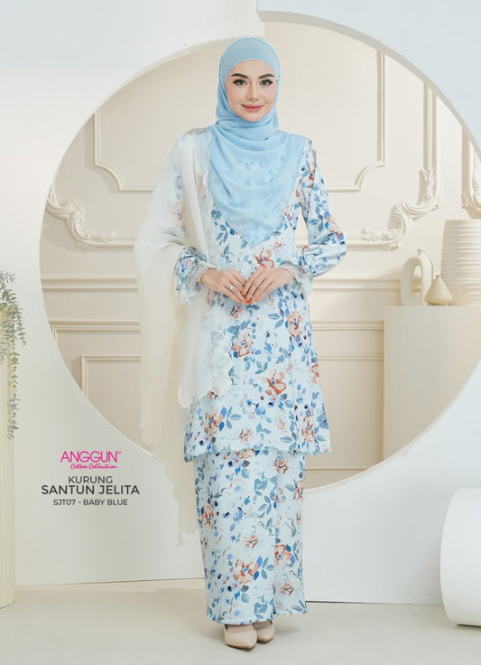 Santun Jelita Kurung - Baby Blue