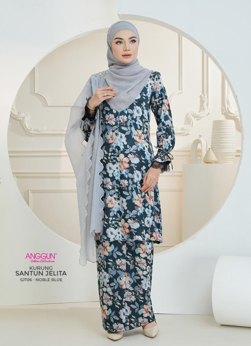 Santun Jelita Kurung - Noble Blue