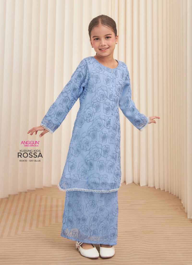 Rossa Kurung Kids - Sky Blue