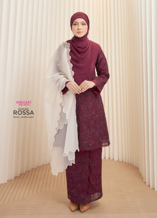 Rossa Kurung - Burgundy