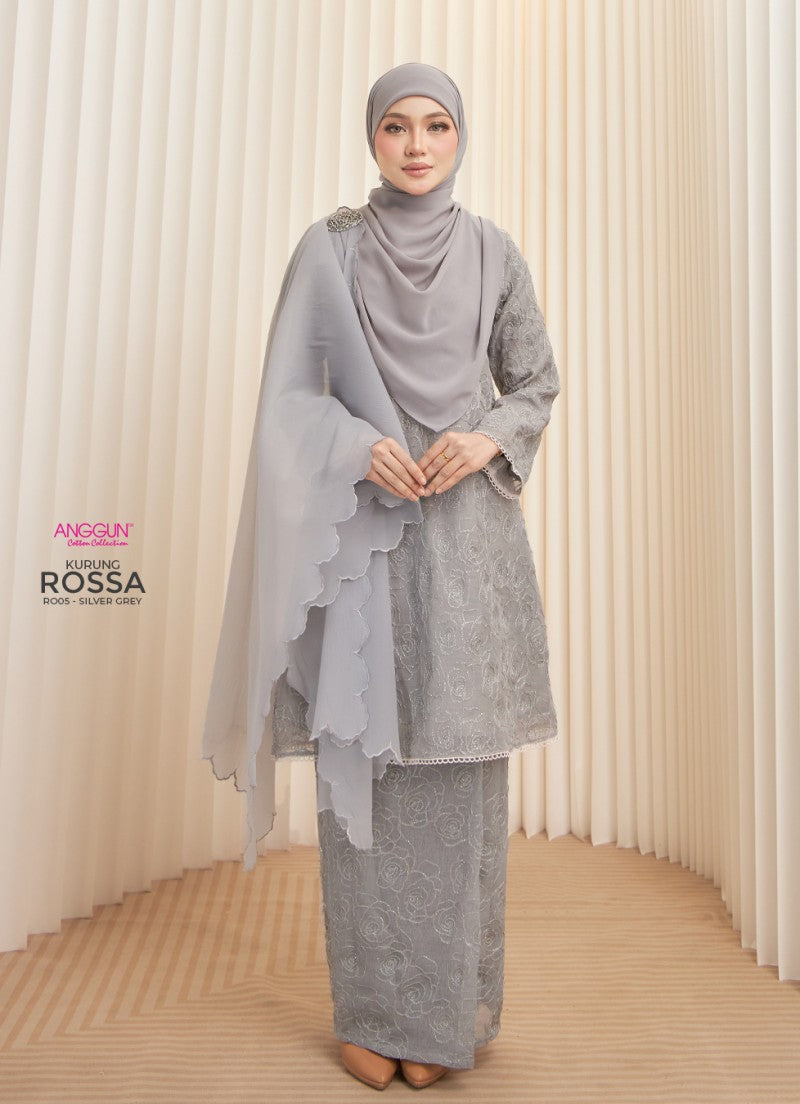 Rossa Kurung - Silver Grey